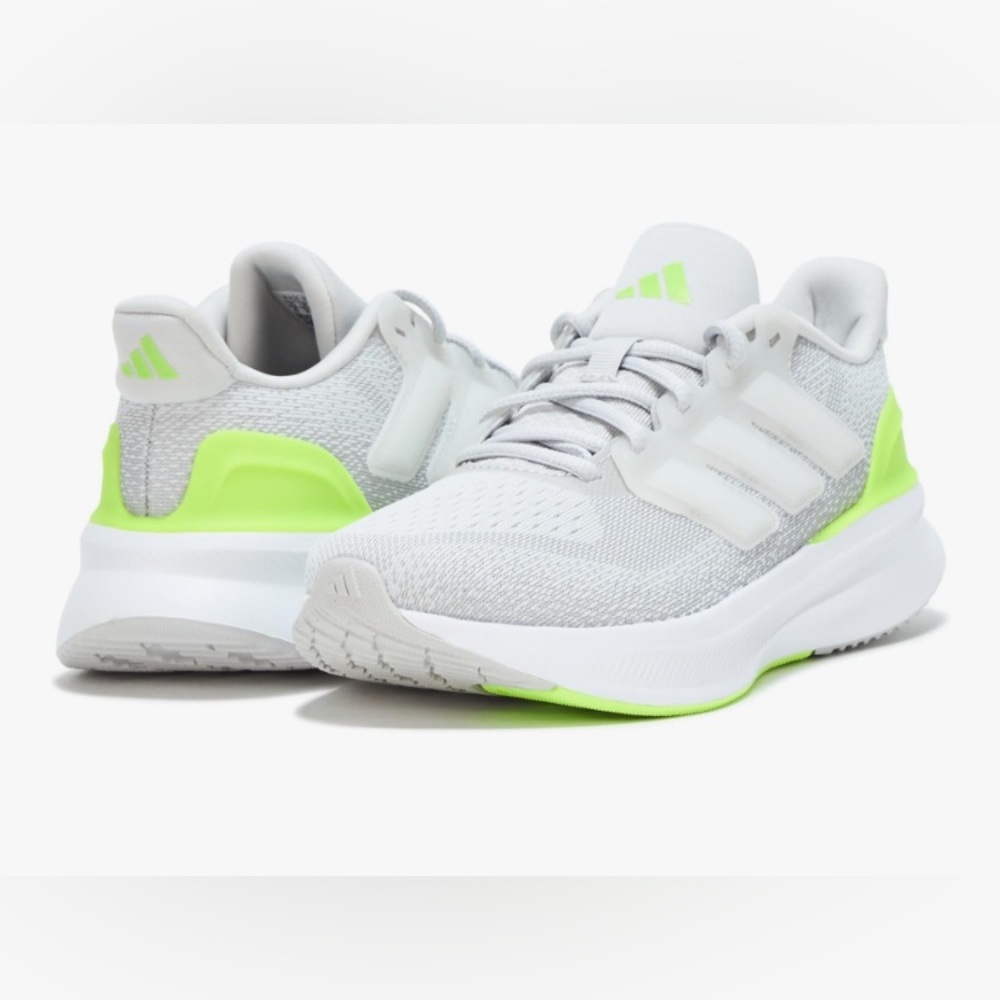 Adidas Unisex Ultrarun 5 White and Neon Green Sneakers (W 5.5 to 6)  (4 youth)